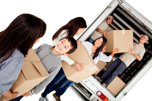 Removal van loading for a move in Earls Court