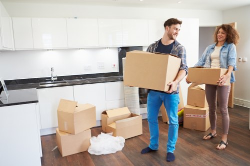 Careful transport of student belongings in West London
