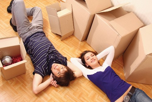 House removalists handling access challenges in a West London flat