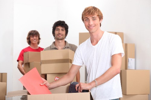 Furniture and boxes prepared for removal truck hire